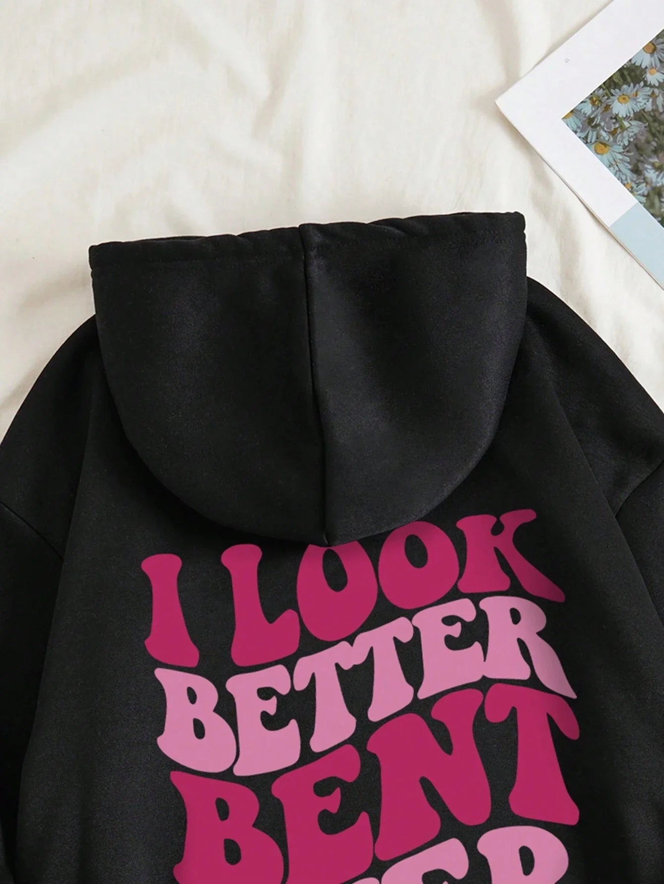 Look Better Bent Over Funny Letter Sweatshirt Woman Hip Hop Loose Hooded Casual Autumn fur-liner Hoodies Fashion S-XXL Tops