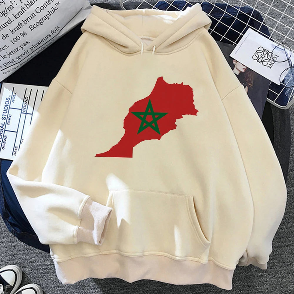 Maroc Morocco hoodies women harajuku Kawaii graphic pulls women japanese sweater