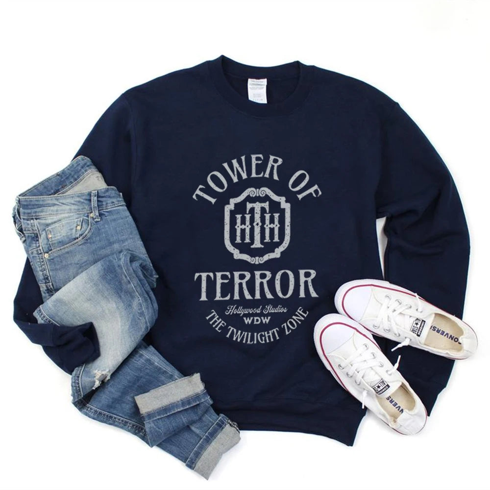 Tower of Terror Retro Sweathirts Tower Hotel Shirt Studios Shirts WDW Tshirt Unisex Vintage Graphic Sweatshirt Hoodies