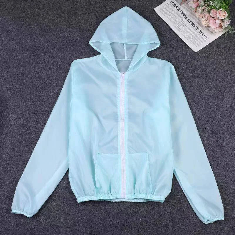 Women Quick-dry Anti Uv Shirt Sweatshirt Sun Protection Tops Hoodie Coat Summer Sunscreen Ultra-thin Breathable Solid Color Coat