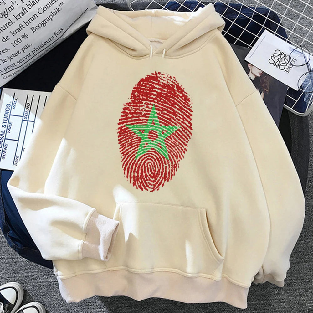 Maroc Morocco hoodies women harajuku Kawaii graphic pulls women japanese sweater