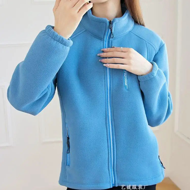 New Spring Autumn Clothes Sky Blue Coat Slim Women Sweatshirt Embroidery Letter Sport Tops Liner Fleece-lined Young Woman Jacket