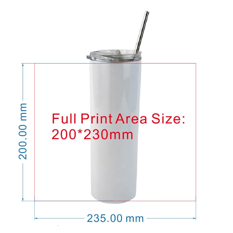 DIY 600ML 20 OZ Customize Tumbler Thermos  Photo LOGO Colorful Printing Stainless Steel Vacuum Coffee Juice Tea Milk Summer Gift