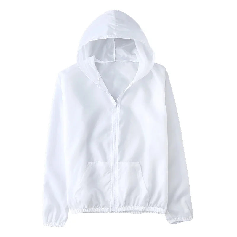 Women Quick-dry Anti Uv Shirt Sweatshirt Sun Protection Tops Hoodie Coat Summer Sunscreen Ultra-thin Breathable Solid Color Coat