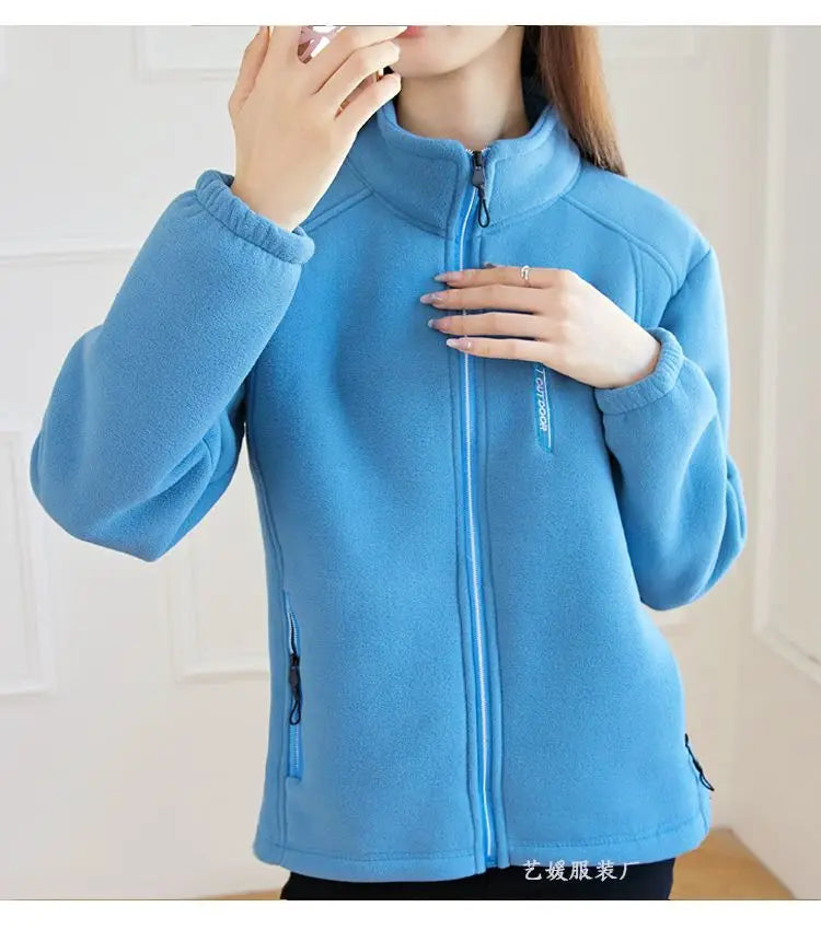 New Spring Autumn Clothes Sky Blue Coat Slim Women Sweatshirt Embroidery Letter Sport Tops Liner Fleece-lined Young Woman Jacket