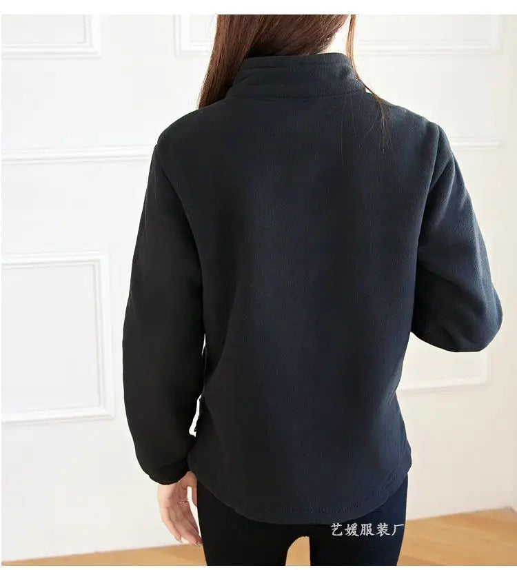 New Spring Autumn Clothes Sky Blue Coat Slim Women Sweatshirt Embroidery Letter Sport Tops Liner Fleece-lined Young Woman Jacket