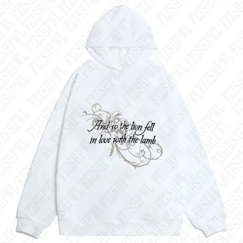 Harajuku Letter print Grunge Goth Y2K Zipup Hoodie Vintage Jacket Hooded Fashion Sweatshirt Streetwear Punk Casual Pullover Top