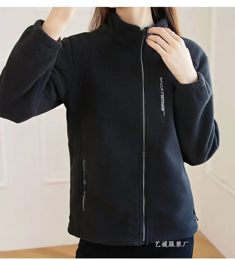 New Spring Autumn Clothes Sky Blue Coat Slim Women Sweatshirt Embroidery Letter Sport Tops Liner Fleece-lined Young Woman Jacket