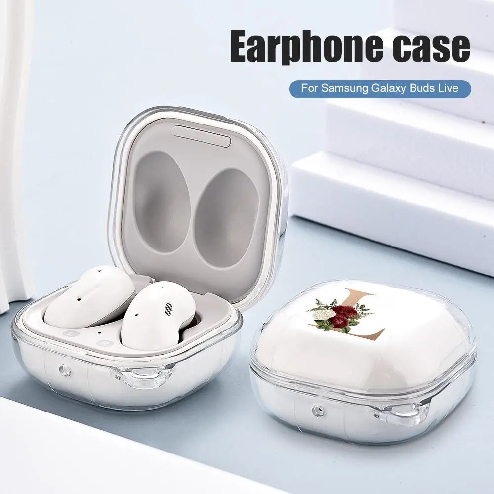 Rose Flower Case For Samsung Galaxy Buds 2 Pro Buds FE Live Buds2 buzz 2 pro live Cover Clear Hard PC Headphone Coque With Hook