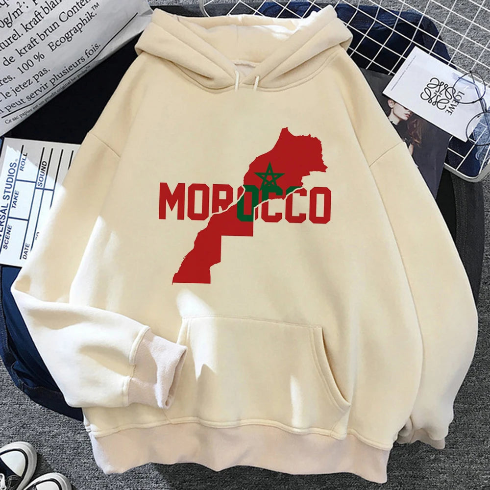 Maroc Morocco hoodies women harajuku Kawaii graphic pulls women japanese sweater