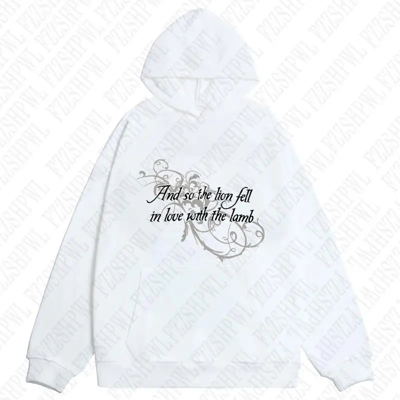 Harajuku Letter print Grunge Goth Y2K Zipup Hoodie Vintage Jacket Hooded Fashion Sweatshirt Streetwear Punk Casual Pullover Top