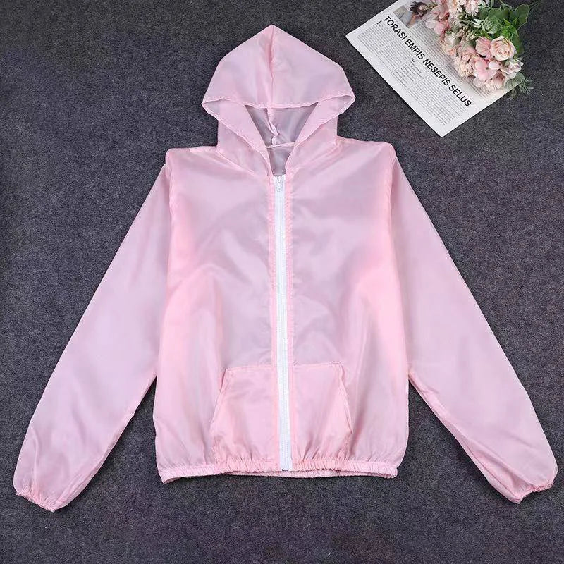 Women Quick-dry Anti Uv Shirt Sweatshirt Sun Protection Tops Hoodie Coat Summer Sunscreen Ultra-thin Breathable Solid Color Coat