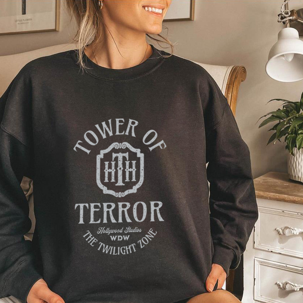 Tower of Terror Retro Sweathirts Tower Hotel Shirt Studios Shirts WDW Tshirt Unisex Vintage Graphic Sweatshirt Hoodies