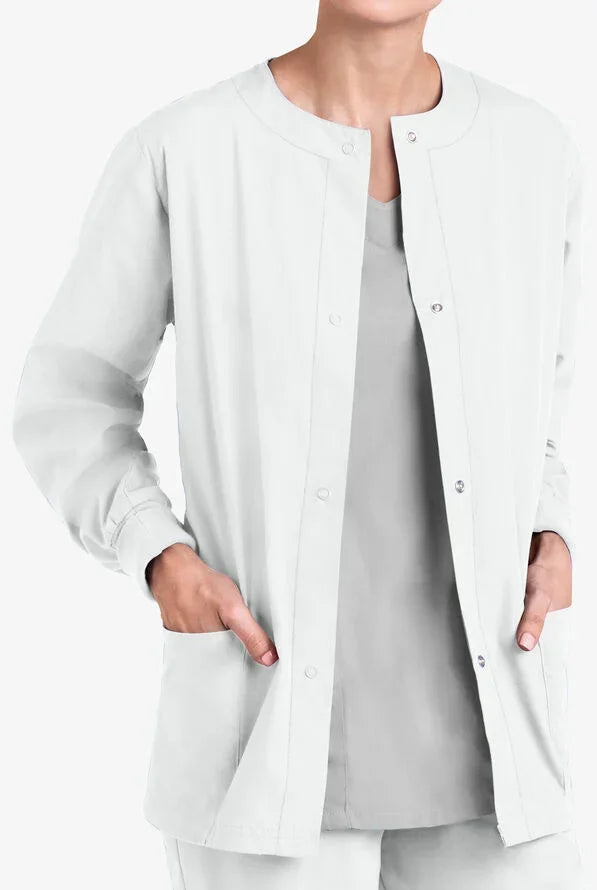 Nurse Doctor's Uniform Pocket Women's Medical Uniforms Button Aesthetic Uniforms Woman Cardigan Long Sleeved Round Neck Surgical