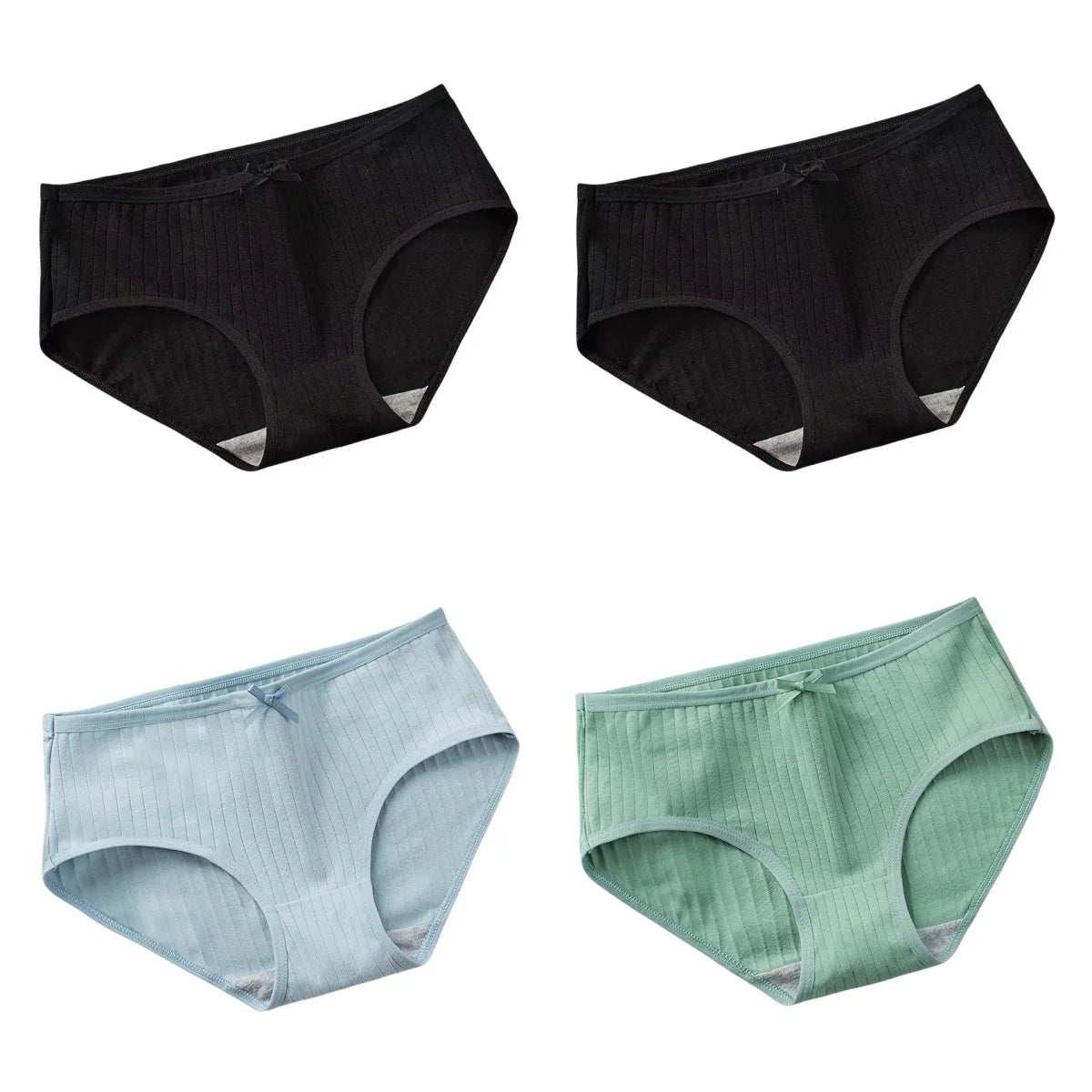 4Pcs/Set Women's Cotton Panties Low Waist Briefs Comfortable Breathable Underwear Sexy Lingerie Underpants Intimates