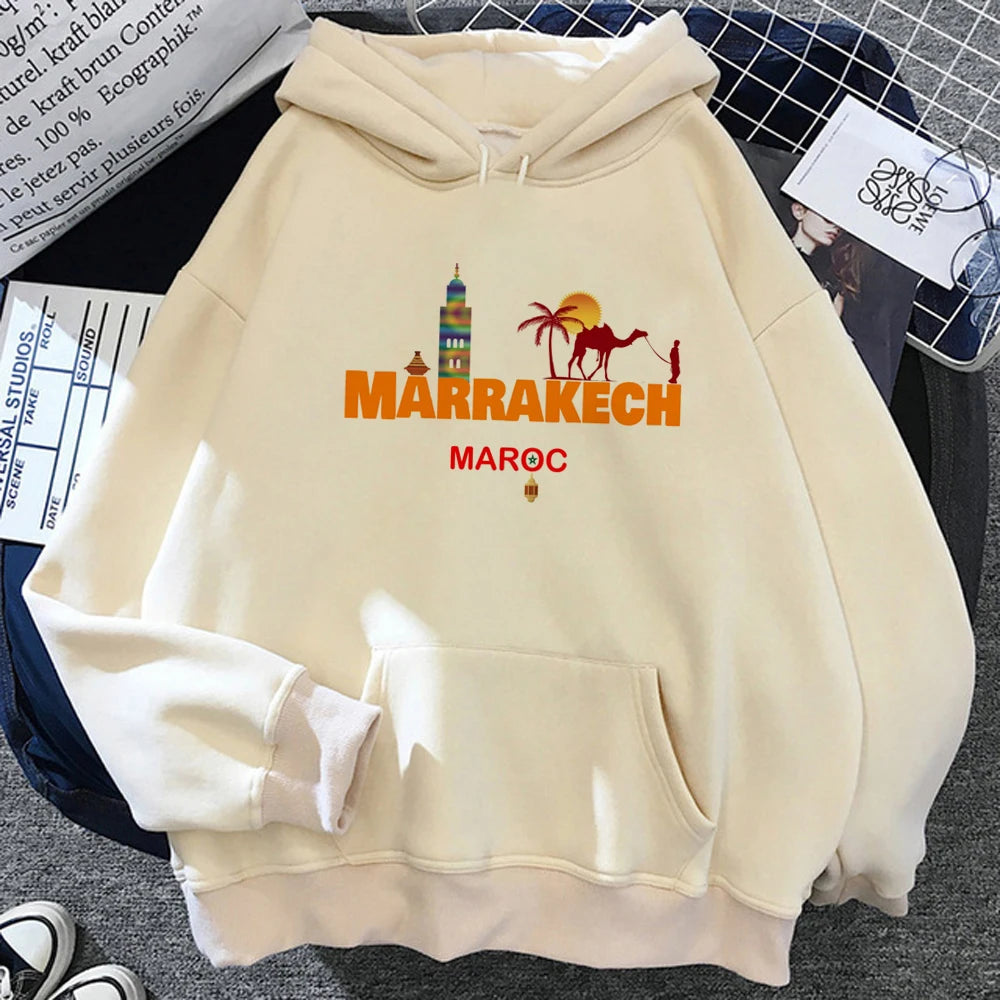 Maroc Morocco hoodies women harajuku Kawaii graphic pulls women japanese sweater