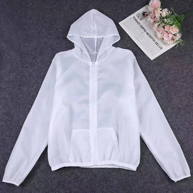 Women Quick-dry Anti Uv Shirt Sweatshirt Sun Protection Tops Hoodie Coat Summer Sunscreen Ultra-thin Breathable Solid Color Coat