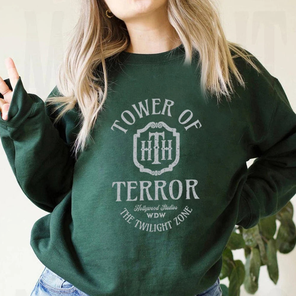 Tower of Terror Retro Sweathirts Tower Hotel Shirt Studios Shirts WDW Tshirt Unisex Vintage Graphic Sweatshirt Hoodies